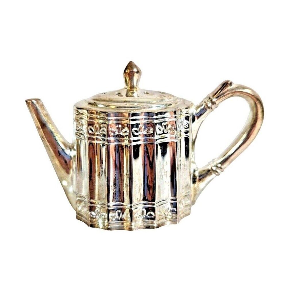 Godinger Silver Plated Teapot Salt Shaker 2 x 3.25 x 1.25-Inch Vintage Gift